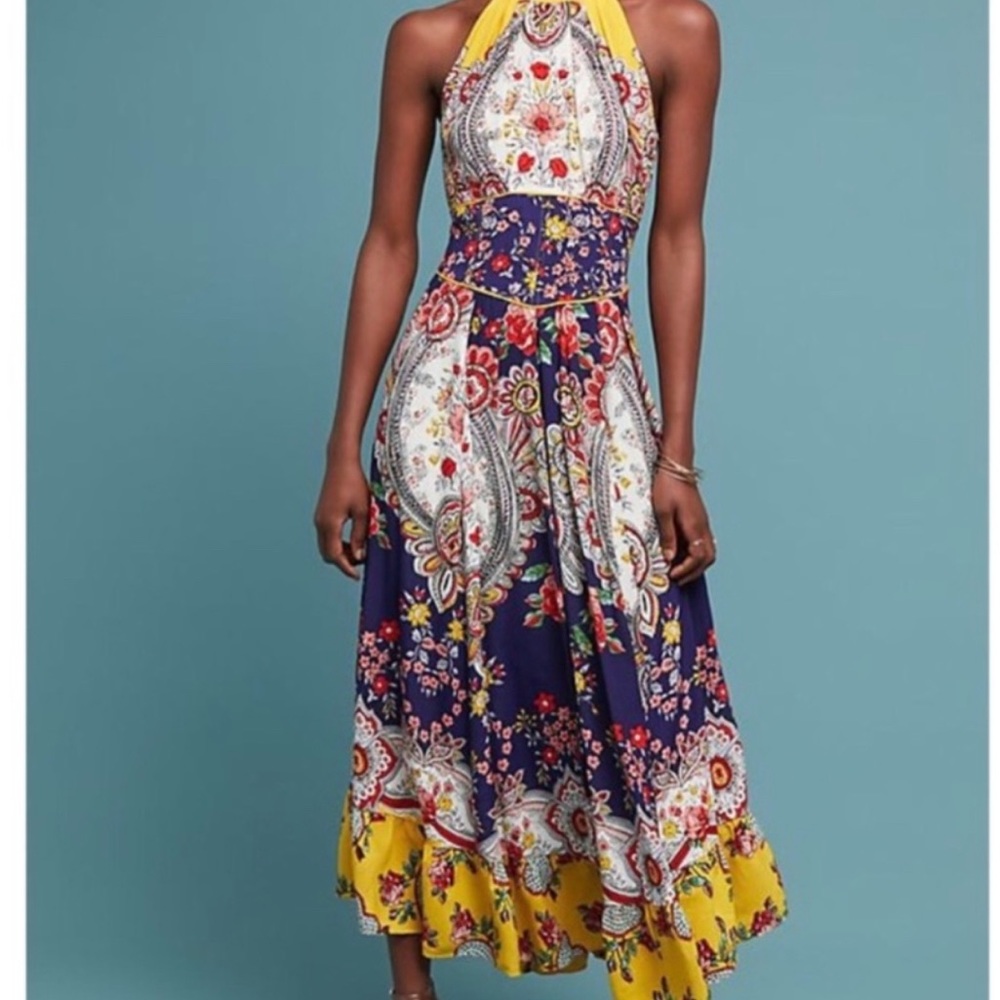 Anthropologie Maeve Women’s Myriam Maxi Halter Dress
